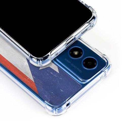 Puerto Rico Flag Distressed Moto G Play 4G (2024) Clear Case